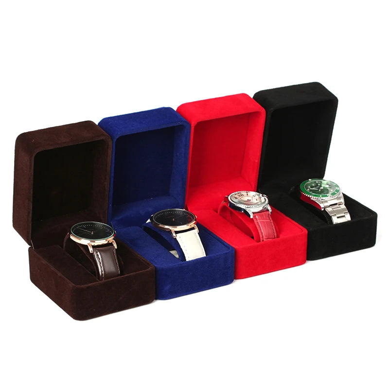boîte velours montre classique bleu rouge noir coffret rangement horlogerie accessoire bijouscrição: