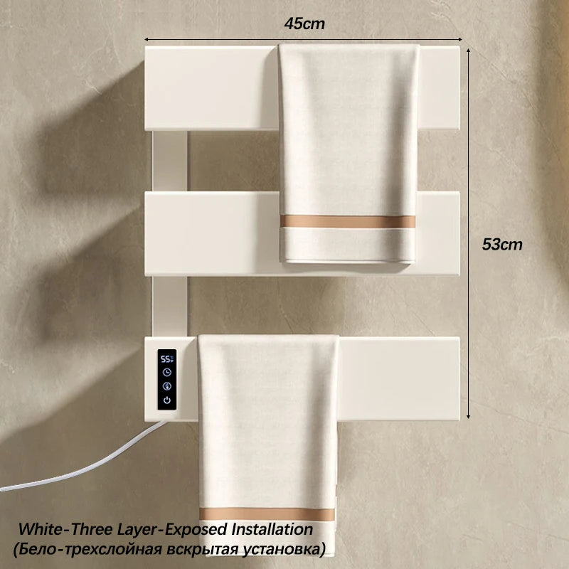 radiateur serviettes électrique mural blanc moderne contrôle température minuterie salle