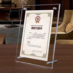 cadre transparent certificats motifs floraux clips classique ornementé affichage autoportant