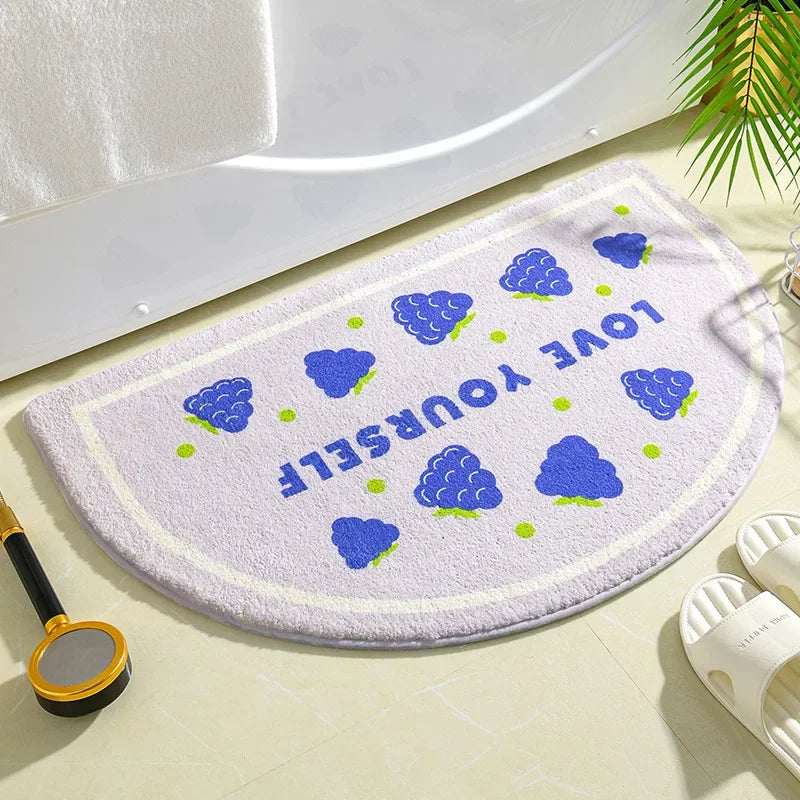 tapis bain floral pastoral absorbant doux antidérapant jaune rouge vert bleu orange blanc enfants
