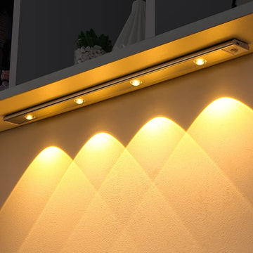 éclairage led sous cuisine veilleuse rechargeable blanc chaud moderne clips câbles mouvement sensoriel 20cm