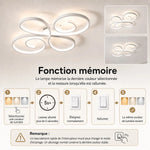 plafonnier led moderne blanc noir or spirales télécommande app variable