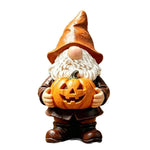 statues gnomes marron blanc texture résine lisse classique halloween jack lantern jardinextérieur enfants decoextérieur