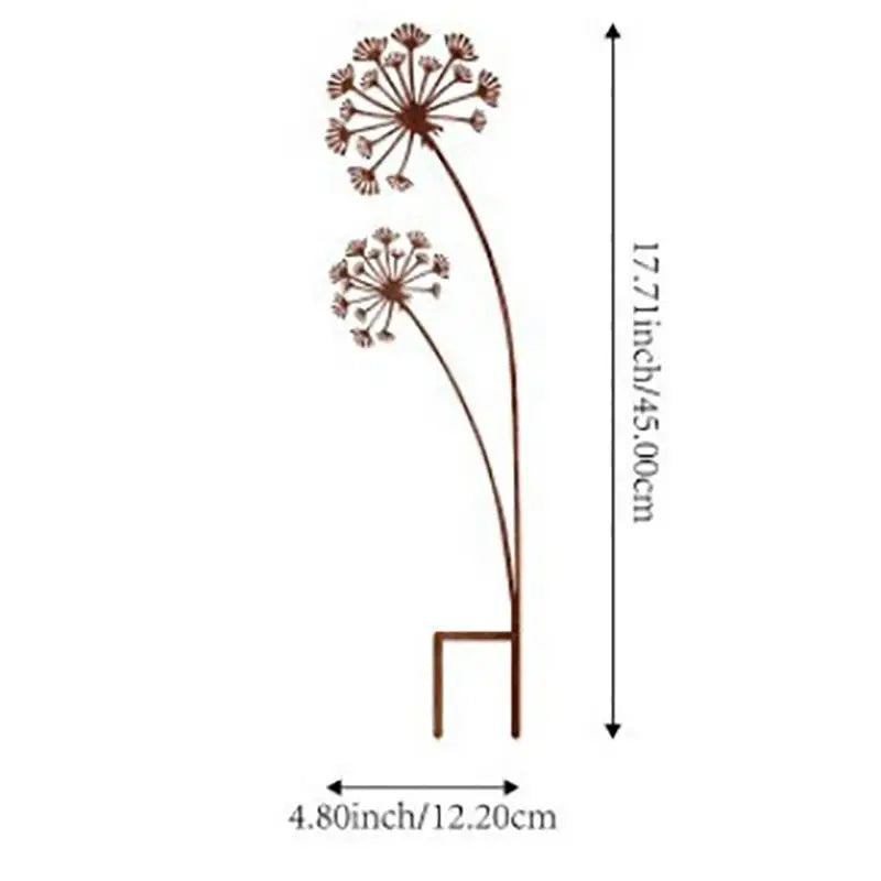 plaque métallique décorative moderne motif papillon fleur cactus marron rustique