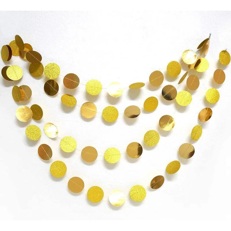 guirlande festive or disques pois transparentes noel decoration anniversaire mariage