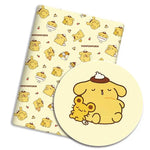 tissu sanrio kawaii dessins animés coton polyester couture robe poupée rideau blanc jaune rose
