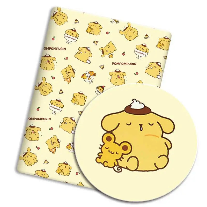 tissu sanrio kawaii dessins animés coton polyester couture robe poupée rideau blanc jaune rose