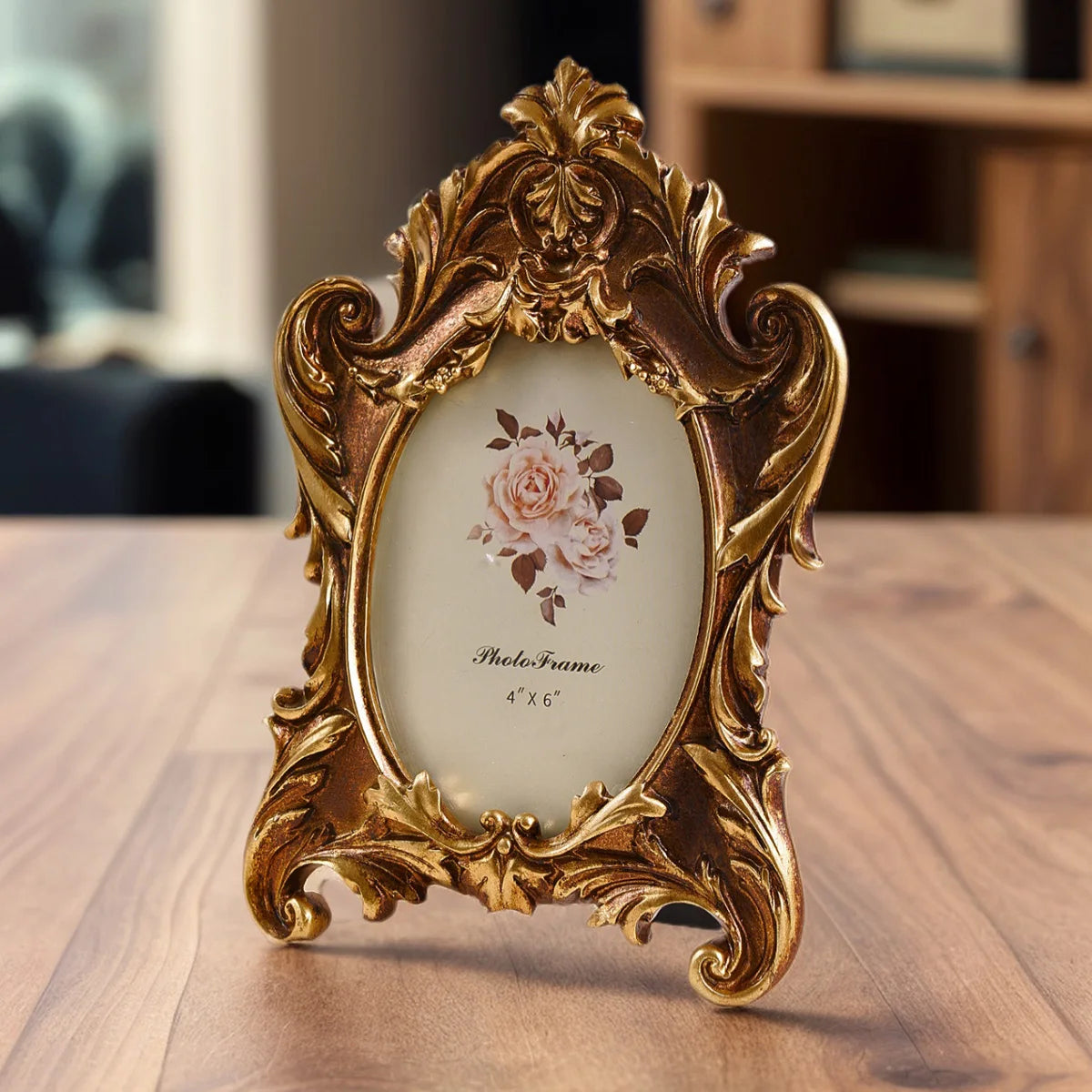cadre photo or floral baroque moderne opacité fixation papier photo 4x6 inch