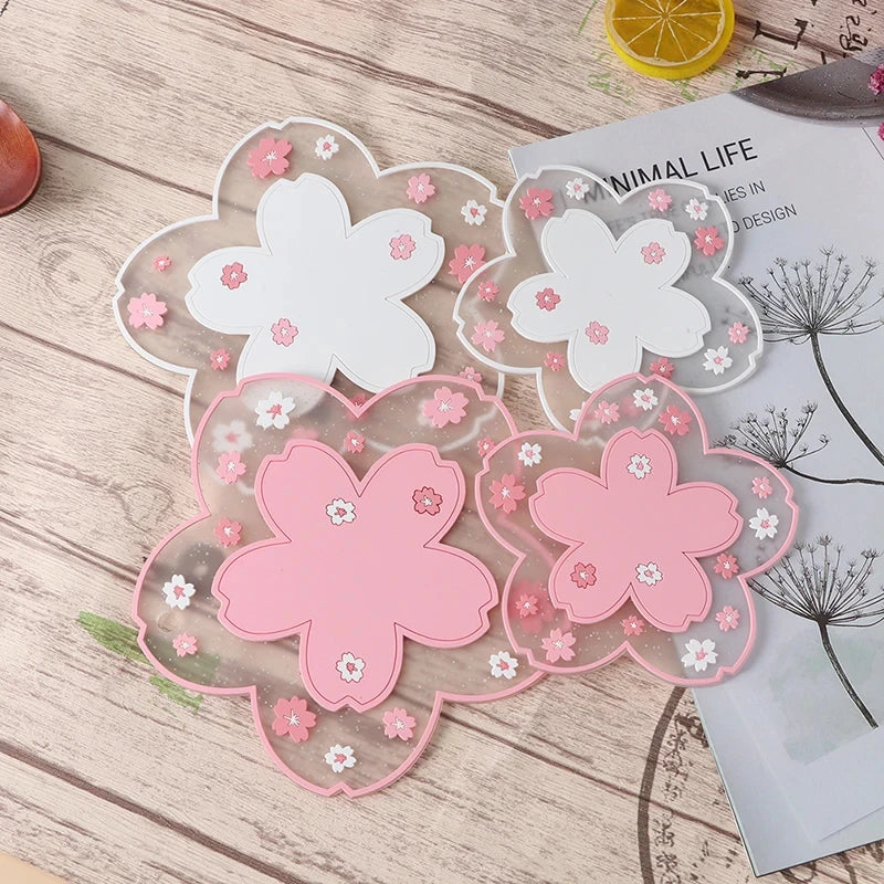 serviettes table motif fleurs cerisier moderne rose gris blanc