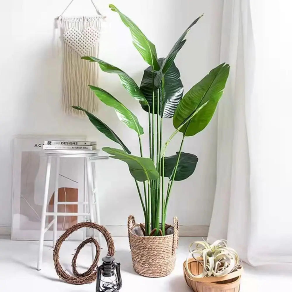 plantes artificielles ficus lyrata vertes modernes feuilles larges ovales tropicales décoration intérieure extérieure