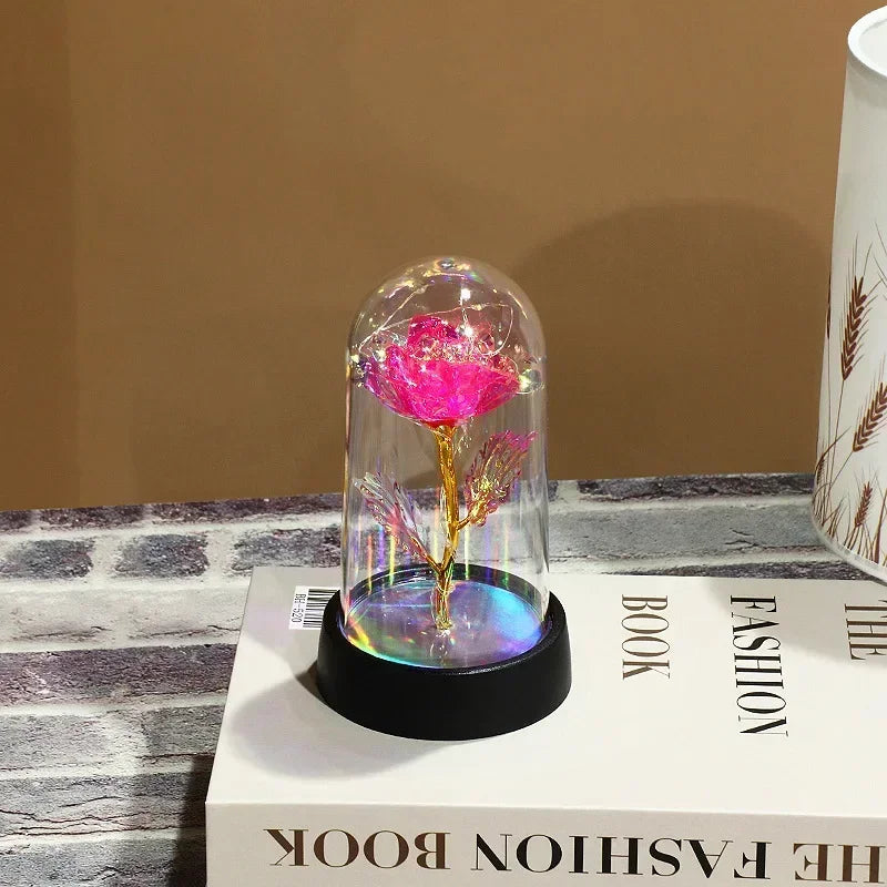 rose artificielle verre transparent fleurs plastique boîte cadeau décoration intérieure saint valentin anniversaire mariagenaissance