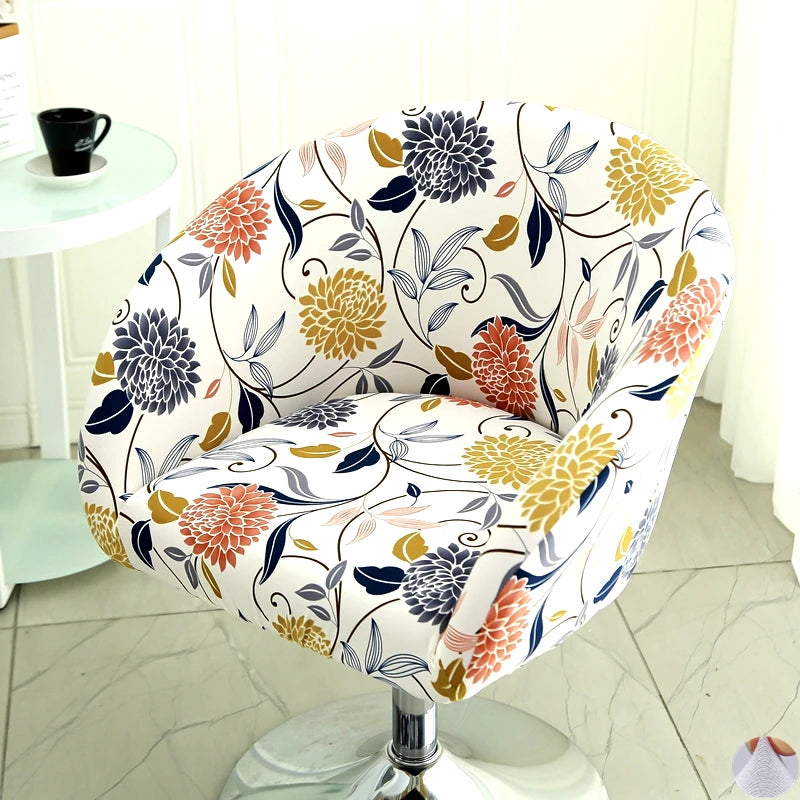 housse chaise extensible motif floral moderne fauteuil salle manger décor maison élastique