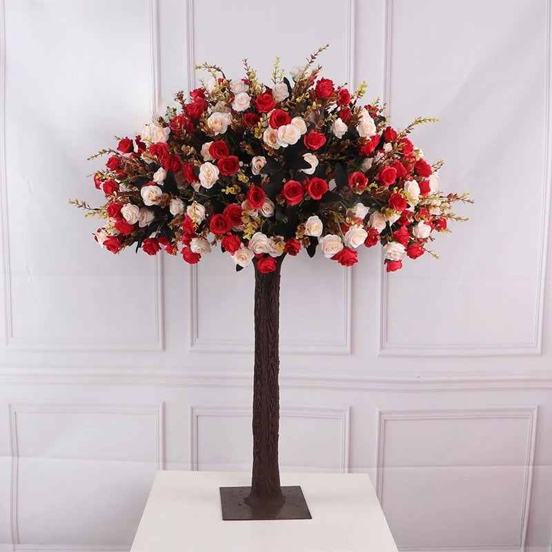 arbre artificiel fleurs naturel moderne minimaliste blanc rose violet rouge décoration extérieur anniversaire mariage