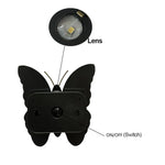 applique murale papillon led solaire moderne noire dorée extérieure adhésive on off