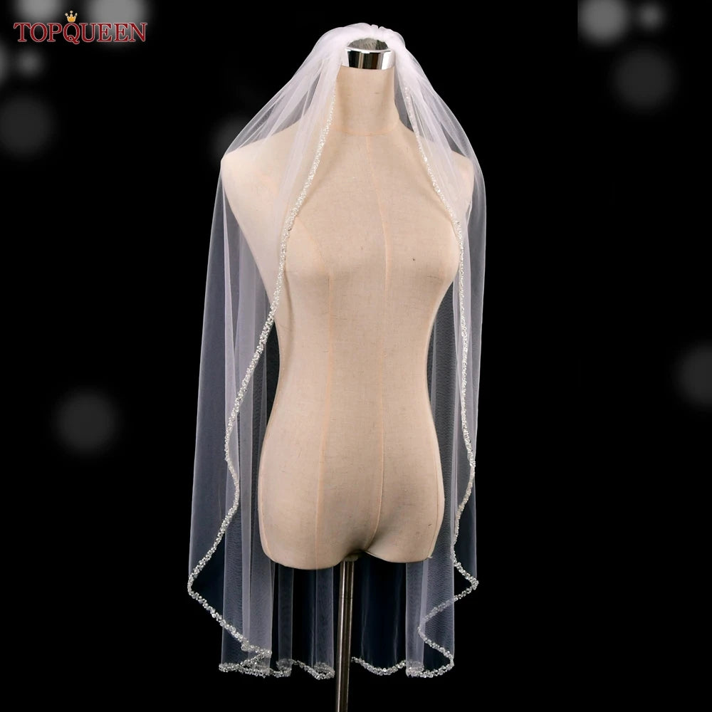voile mariée blanc strass classique élégant bridal veil crème écru soirée