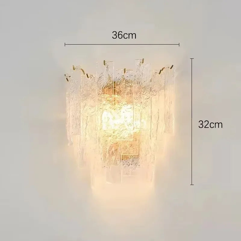 lustre suspension verre transparent doré moderne luminaire salon salle manger cuisine luxe