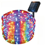 guirlande lumineuse led solaire extérieure blanche moderne 100 led 22mètres fixée piquet