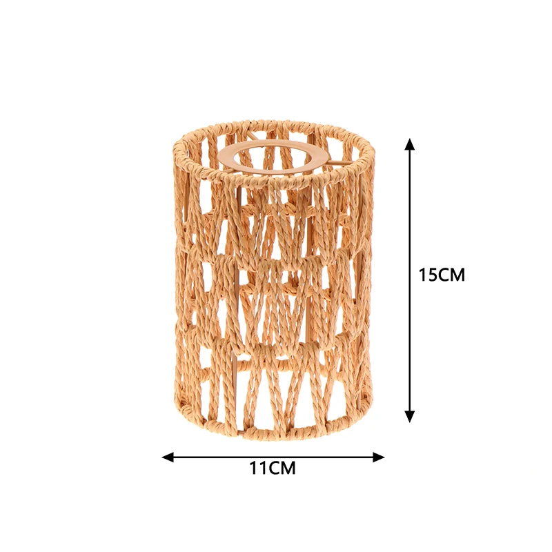 cache lampe boho tressé naturel salon chambre opaque artisanal rustique suspension
