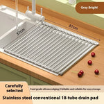 étendoir vaisselle pliable moderne acier inoxydable gris blanc clips fonctionnel cuisine