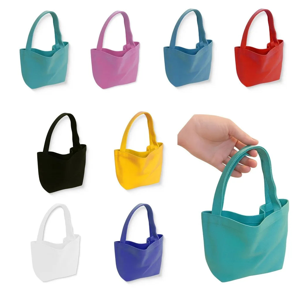 sac main toile couleur bleu rose jaune noir casual poignées détachables
