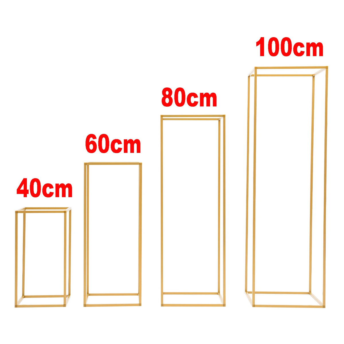 supports fleurs dorés modernes métal structure géométrique 40cm 60cm 80cm 100cm