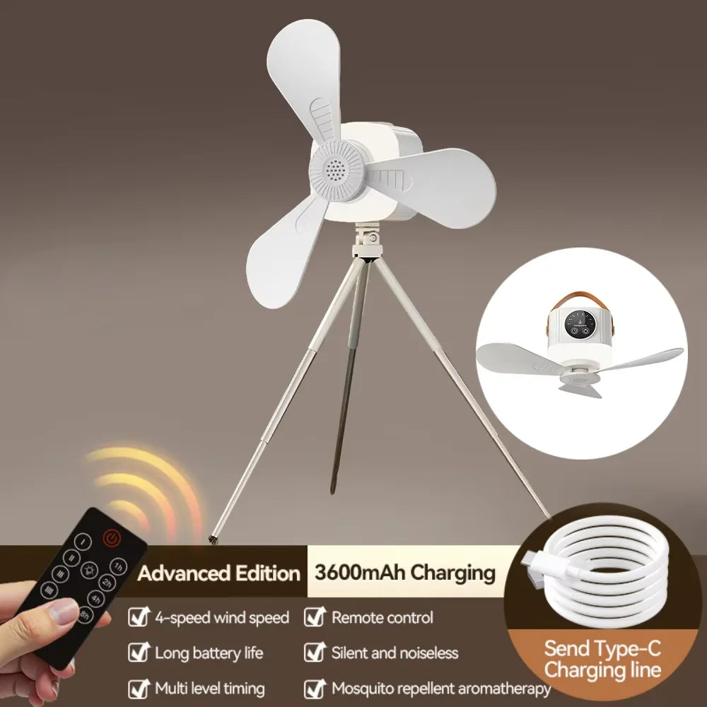 ventilateur portable led rechargeable moderne contrôle tactile noir violet beige