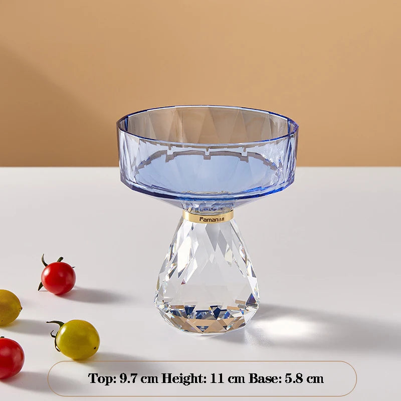 plateau dessert cristal transparent facetté moderne élégant fruits collations luxe