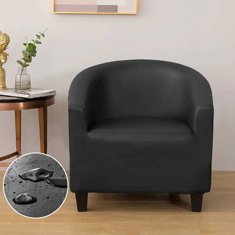 housse fauteuil moderne polyester bleu noir gris marron polaire lavable salon chambre uni