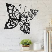 décoration murale papillon motif floral moderne noir blanc intérieur