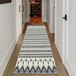 tapis couloir moderne motif floral anti dérapant polyester polypropylène noir blanc rouge vert jaune