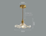 lampe suspendue verre texturé transparent doré vintage chambre salon