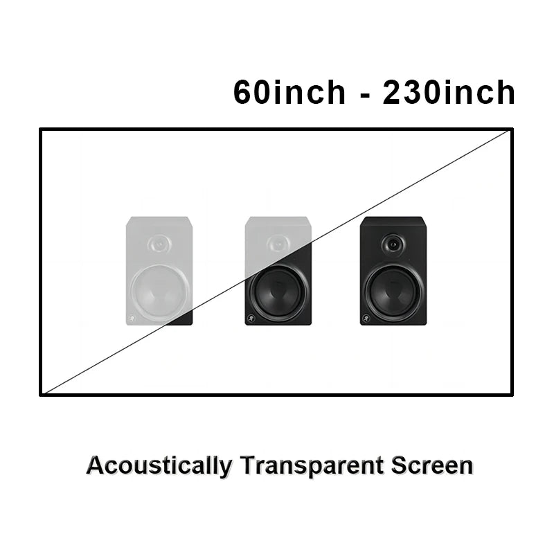 écran projecteur acoustique transparent tissé blanc clips moderne 60 230 pouces