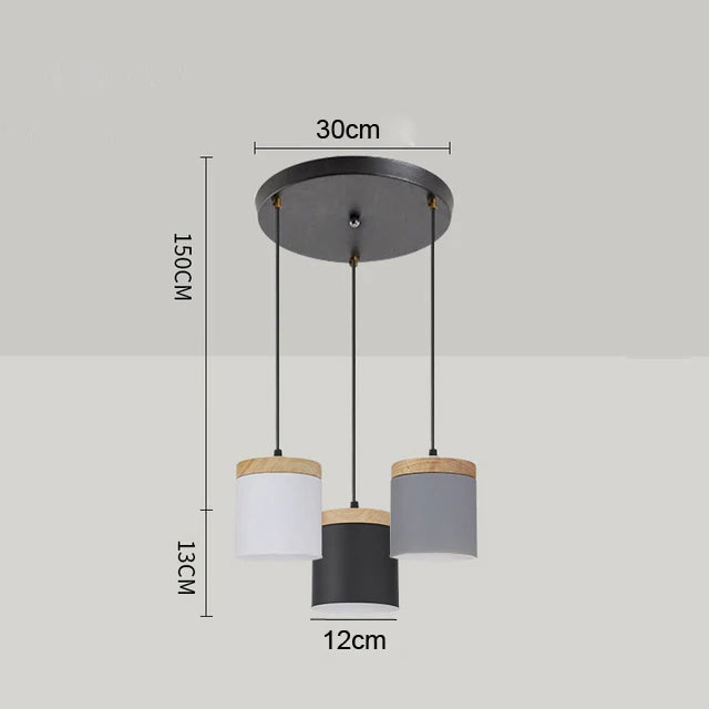 suspension lumineuse moderne minimaliste noir gris blanc matériaux aluminium éclairage led pendentif restaurant cuisine
