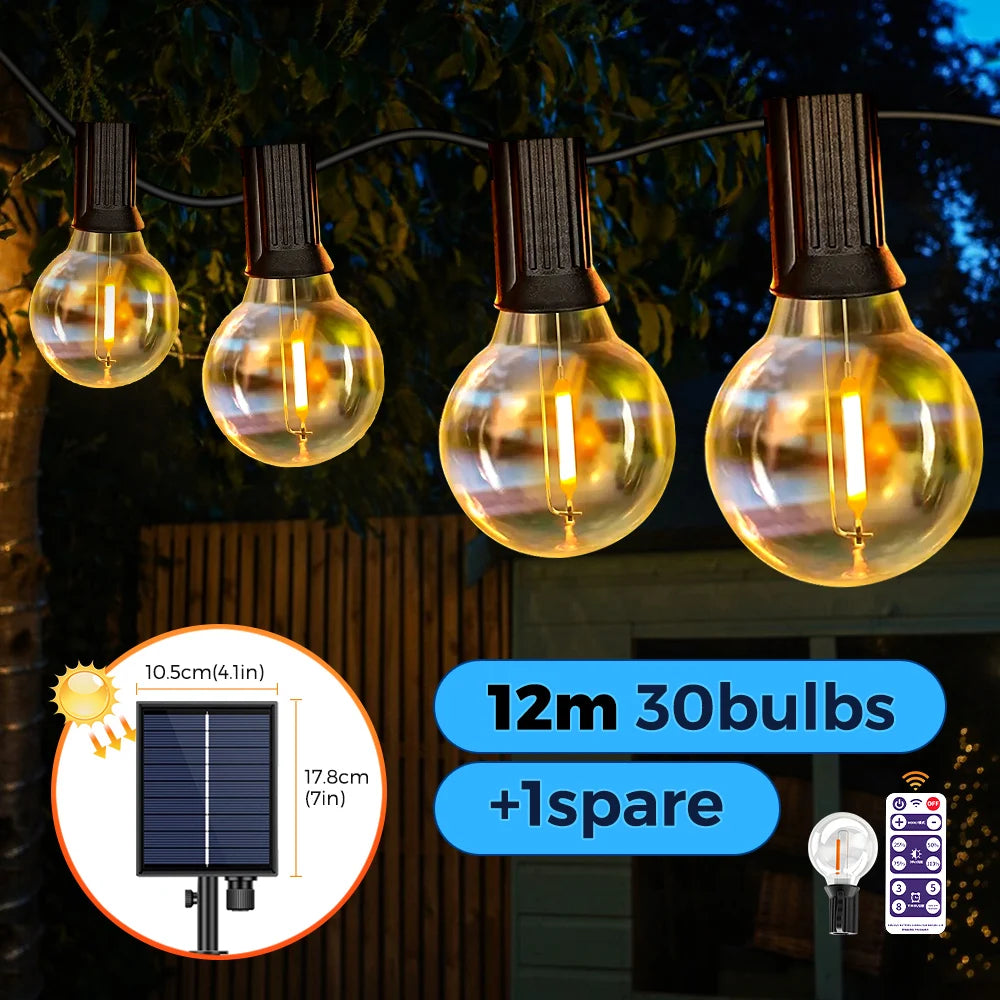 guirlande lumineuse led jaune ampoules transparentes câble bronze rustique ip44