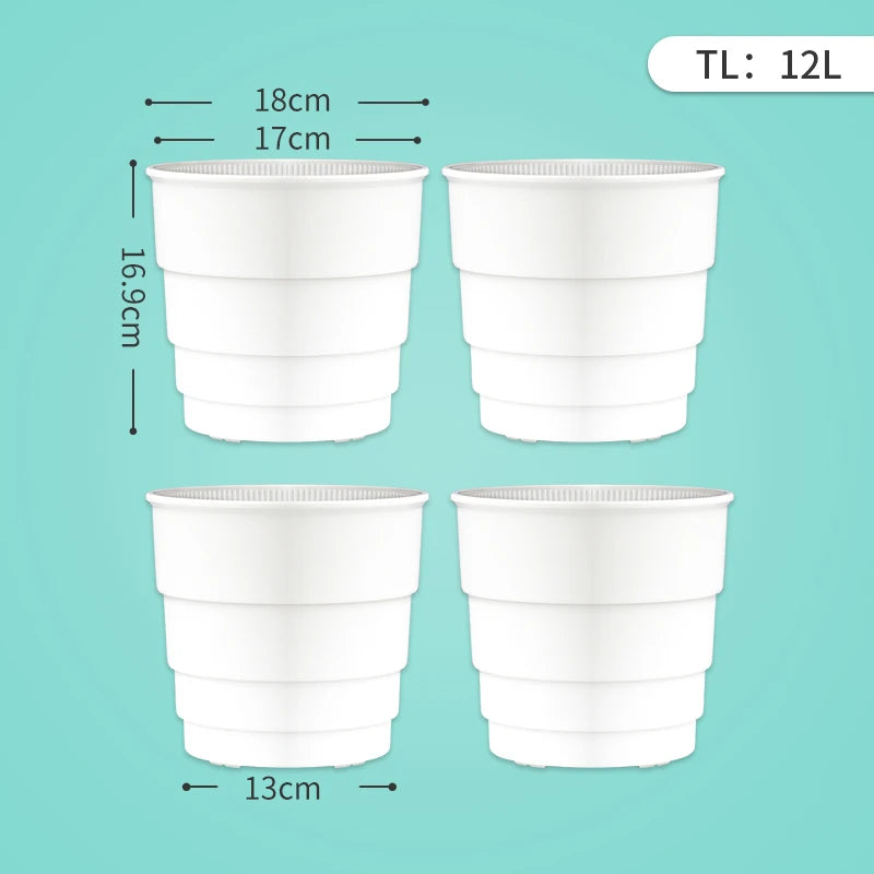 pots fleurs plastique blanc rayures modernes contrôleur racines 14cm 17cm 21cm pack pièces