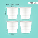 pots fleurs plastique blanc rayures modernes contrôleur racines 14cm 17cm 21cm pack pièces