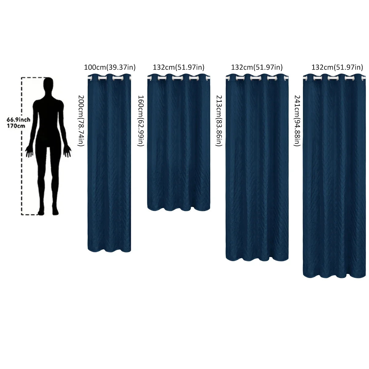 rideau hiver bleu marine moderne opacité 100 polyester anneaux métalliques quilted 132x241cm chambre salon