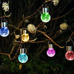 guirlande lumineuse solaire multicolore moderne clips texture craquelée extérieure jardin led