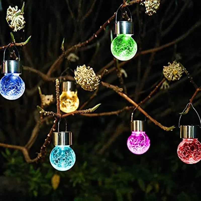guirlande lumineuse solaire multicolore moderne clips texture craquelée extérieure jardin led