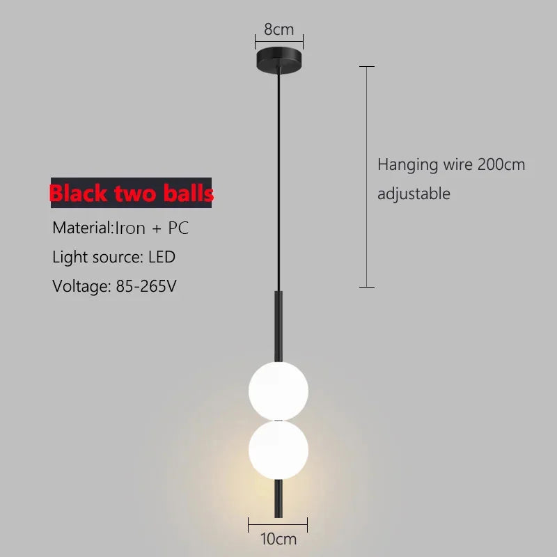 suspension lumineuse moderne or noir sphères blanches câble ajustable mural éclairage intérieur chambre salon