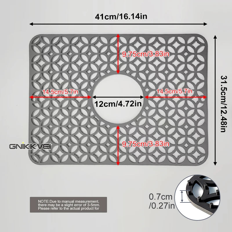 tapis cuisine silicone perforé moderne noir 200°C résistant 46.2cm 31.7cm