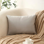 housses coussin carrées unies modernes beige gris orange lit décoration voiture