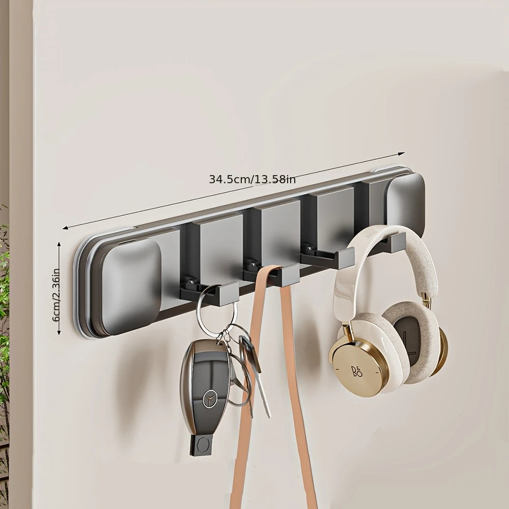 porte clés mural adhésif support accessoires moderne gris métallisé sans perçage multifonctionnel entrée cuisine