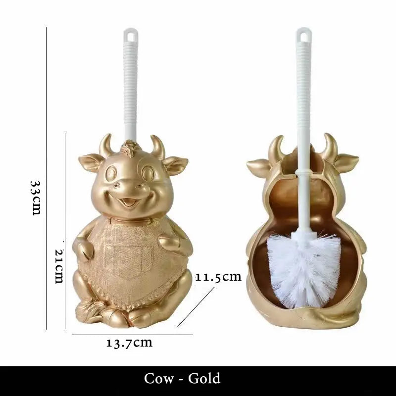 porte brosse toilette mignon grenouille verte jaune brillant nickel ceramic salle bainDecoration