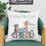taies d'oreiller animaux forest enfants nom personnalisable illustration blanche festive