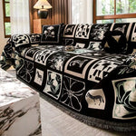 housse canapé patchwork noir orange gris coussin tapisserie extérieur intérieur