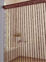 rideau polyester marron rayures ondulées moderne opacité 1x2m decoration interieur separation pièces mariage