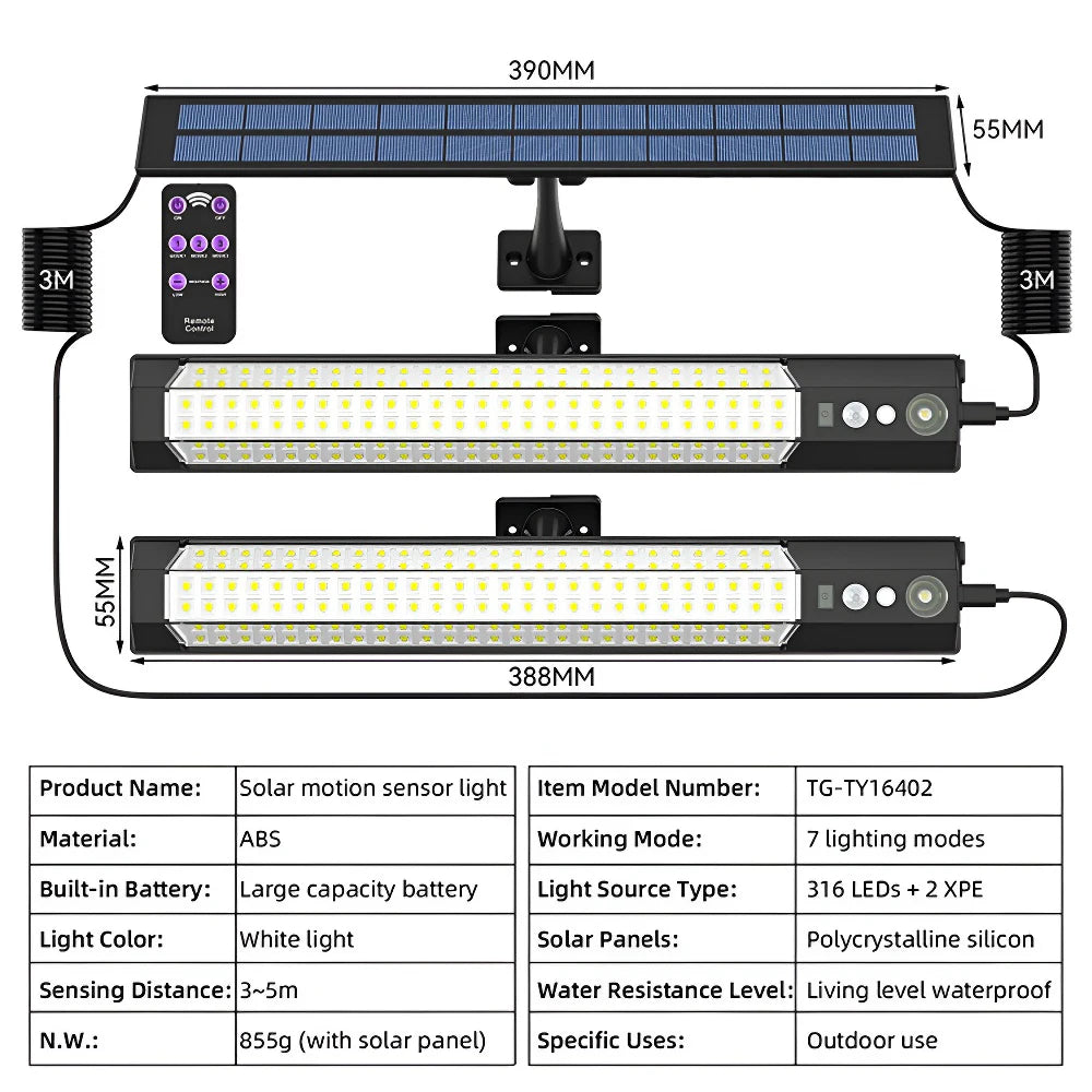 lampe solaire capteur mouvement camping extérieure murale étanche contemporaine jardin sécurité patio led rechargeable