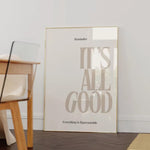 decoration murale moderne IT'S ALL GOOD empowerment beige gris chambre salon