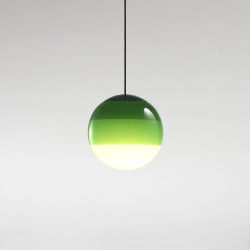 suspension lumineuse moderne câble suspendu gradient couleur vert bleu blanc